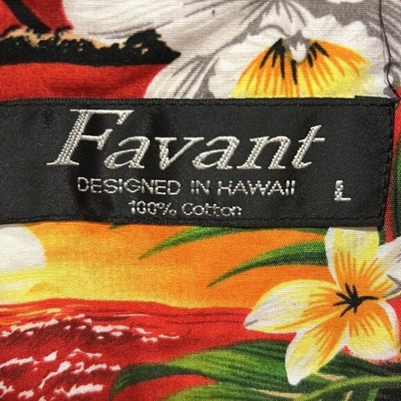 Favant Hawai button down 100% cotton shirt size Large - Picture 5 of 8
